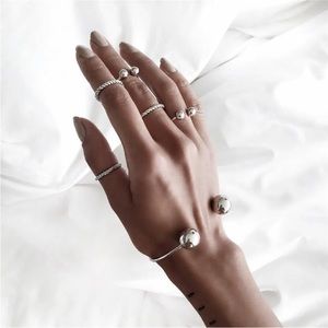 Simple Round Bead Temperament Bracelet Wild 6-piece Combination Set Ring Bracele